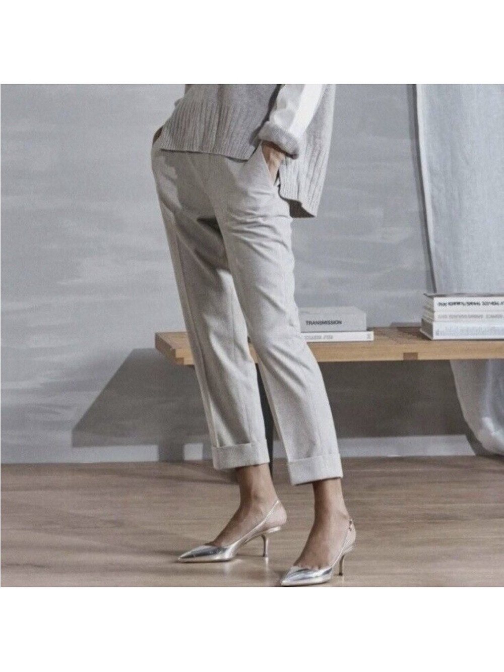 Brochu Walker Westport Brushed Pull On Flannel Pant Whisper Melange Grey Small